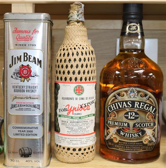 Chivas Regal Premium Scotch whisky, 2 litres and three other bottles,